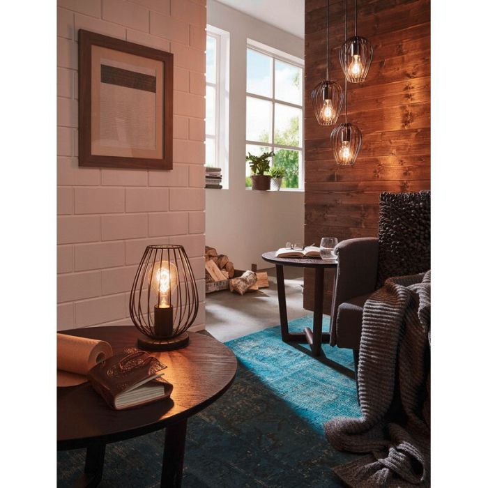 Black modern table lamp metal, Kitana, with switch