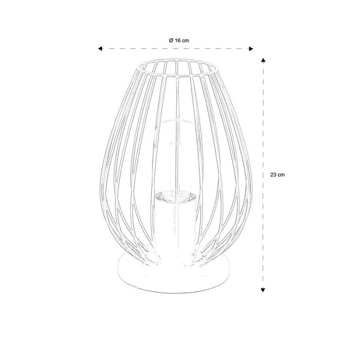 Black modern table lamp metal, Kitana, with switch