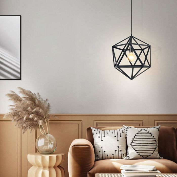 Black industrial pendant light metal, Agnita