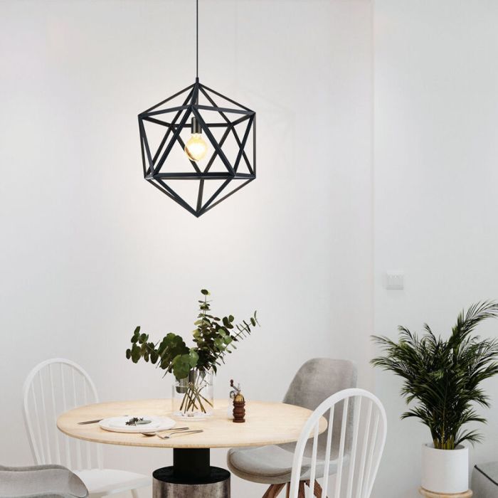 Black industrial pendant light metal, Agnita
