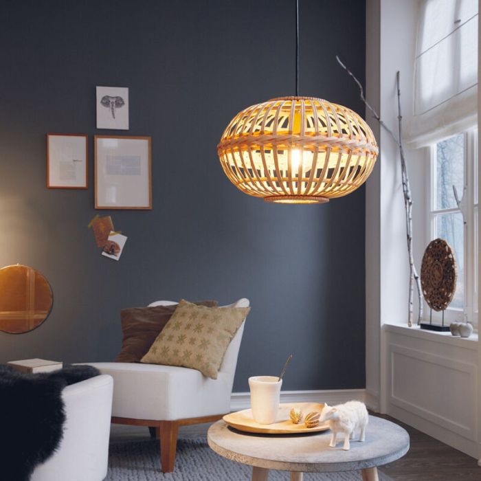 Rustic pendant light wood, Firenze