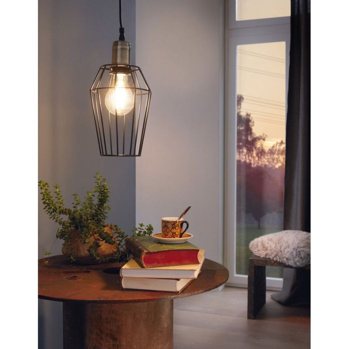 Black industrial pendant light metal, Aimen