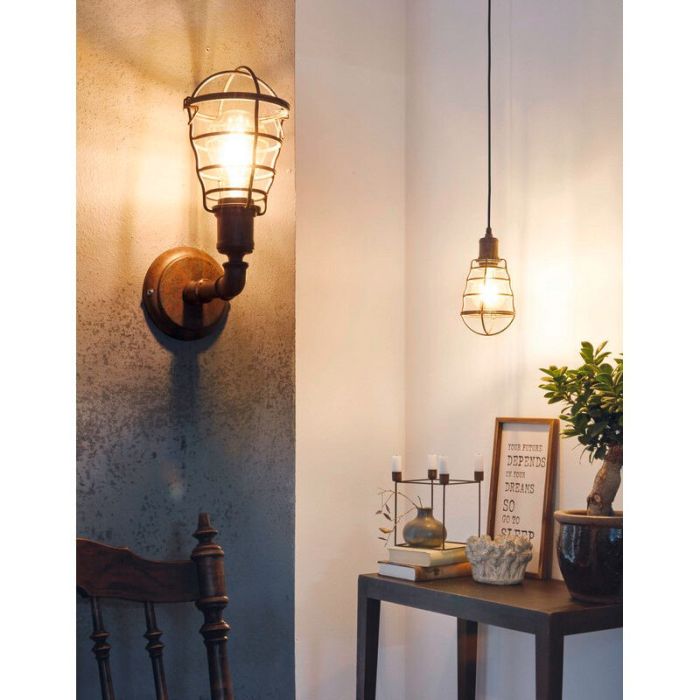 Brown vintage pendant light metal, Aissa