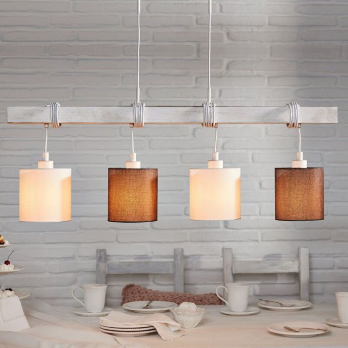 Wood pendant light white, Anton