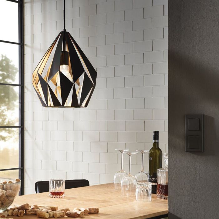 Black modern pendant light metal, Acri