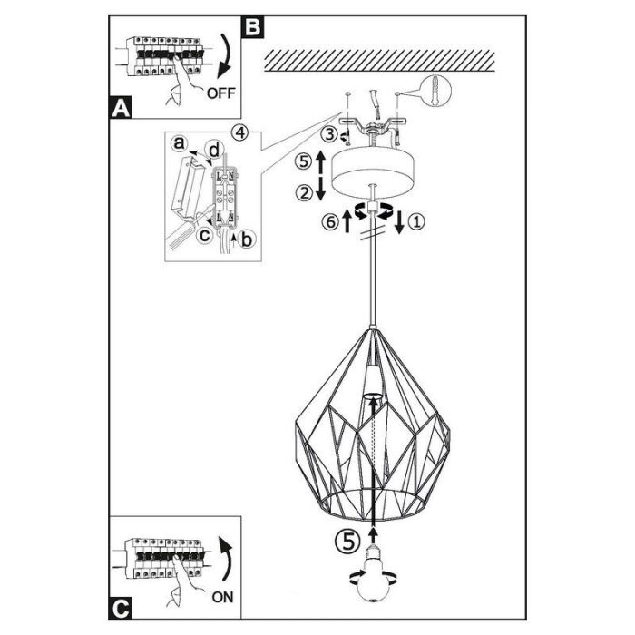 White modern pendant light metal, Acri