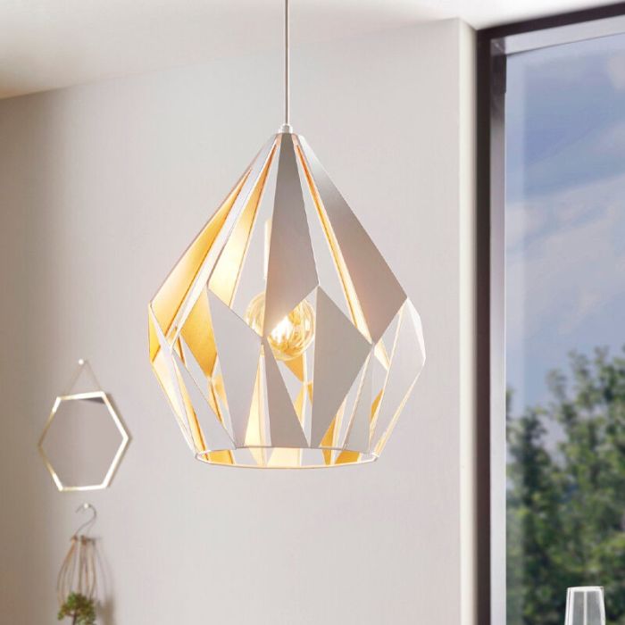 White modern pendant light metal, Acri