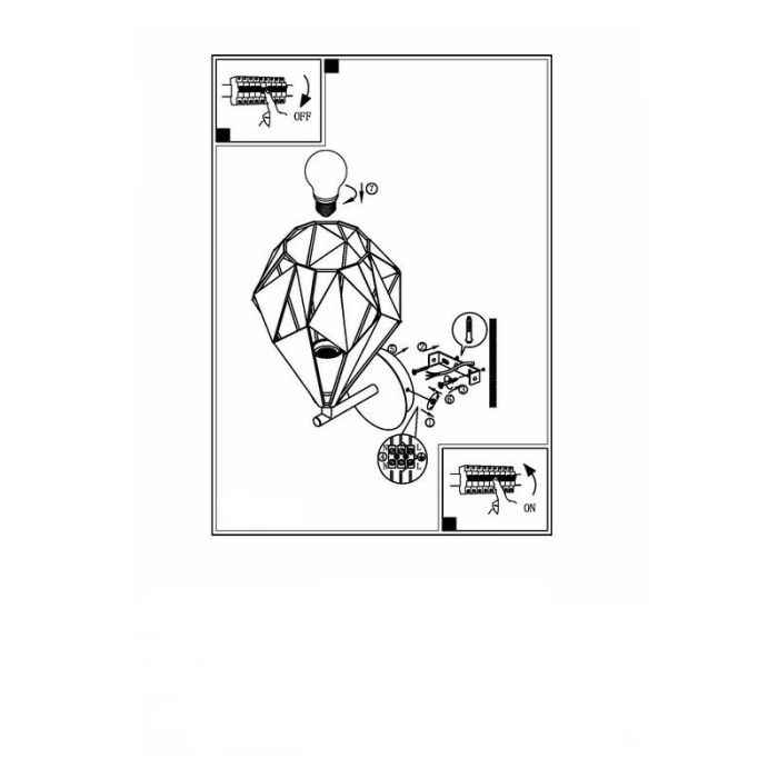 Black modern wall light metal, Acri