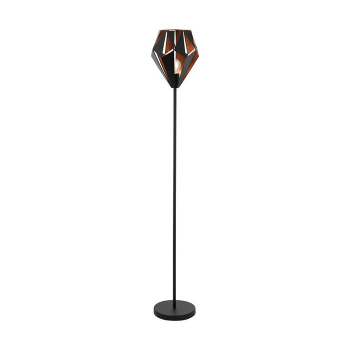 Black modern floor lamp metal, Acri, with switch