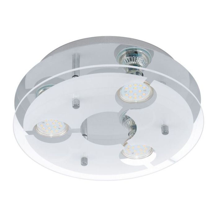 Chrome modern flush ceiling light stainless steel, Annelinde