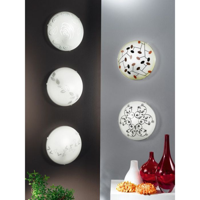 White flush ceiling light glass, Bada