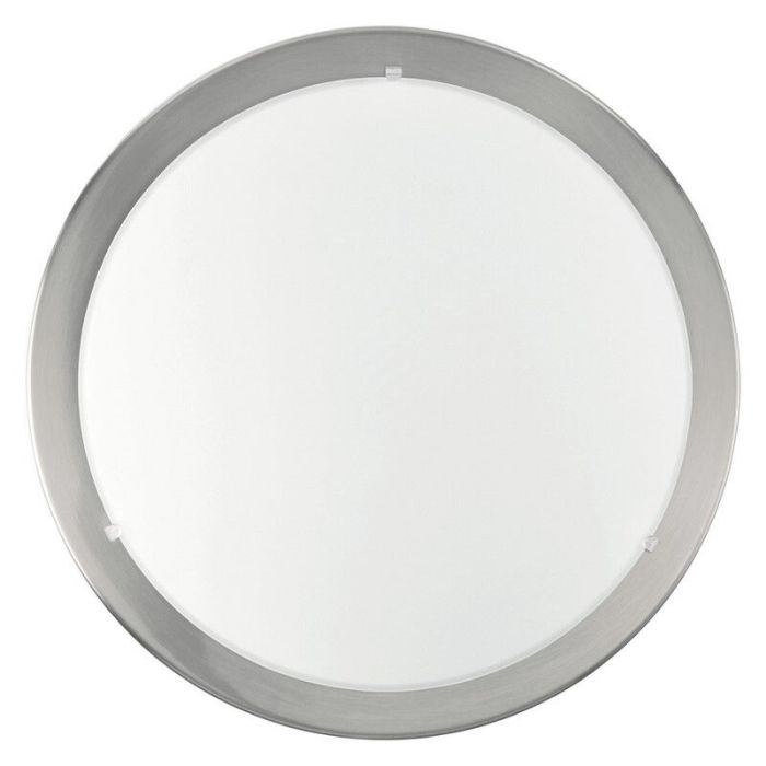 Nickel flush ceiling light glass, Agena