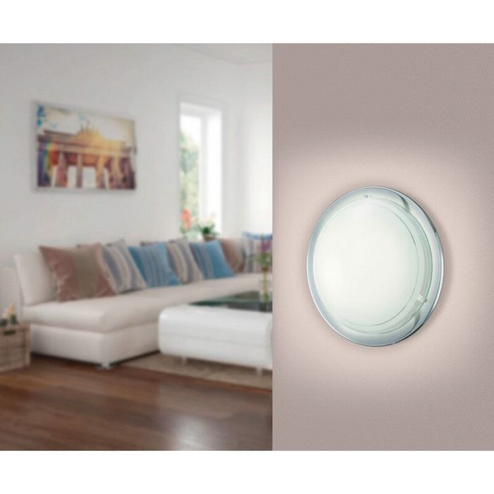 Chrome flush ceiling light glass, Agena