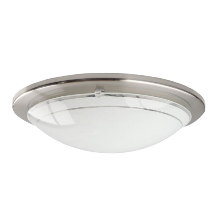 Nickel flush ceiling light glass, Agena