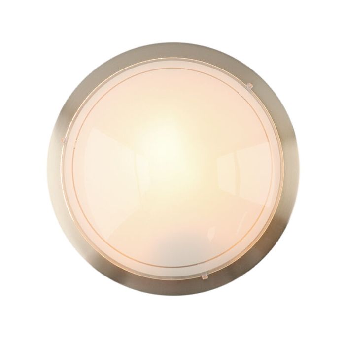 Nickel flush ceiling light glass, Agena