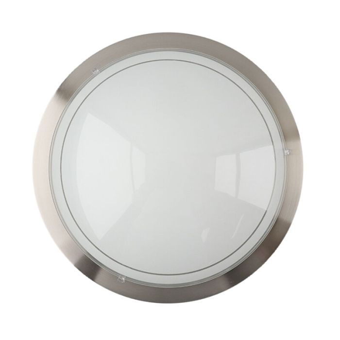 Nickel flush ceiling light glass, Agena