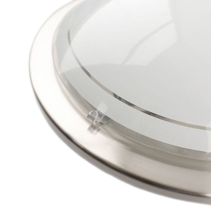 Nickel flush ceiling light glass, Agena