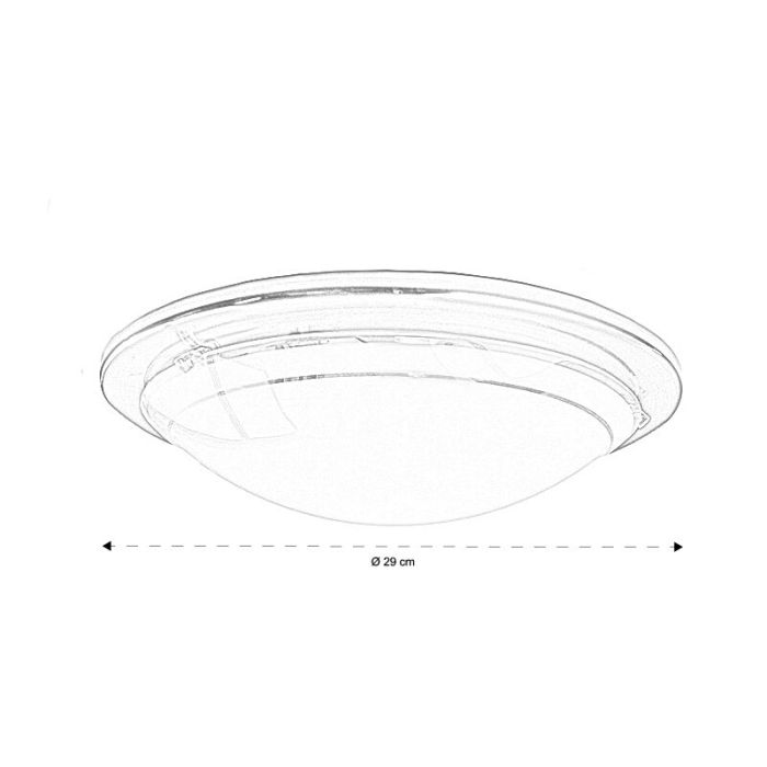 Nickel flush ceiling light glass, Agena