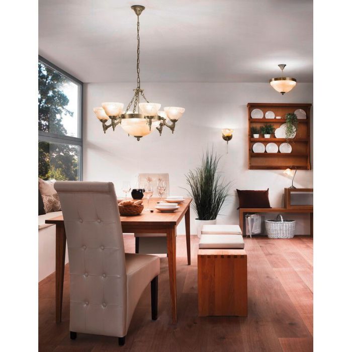 Bronze design wall light glass, Eugine, with pull switch
