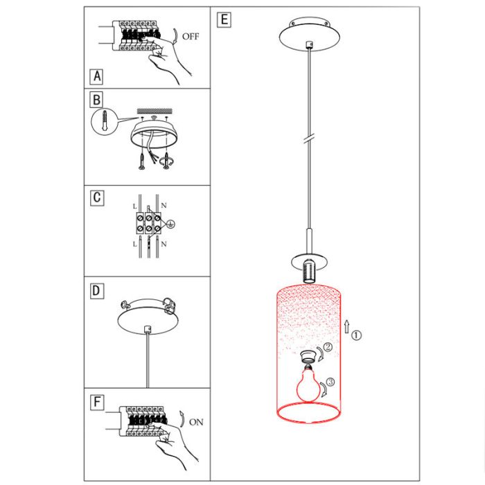 Nickel pendant light glass, Ciuda