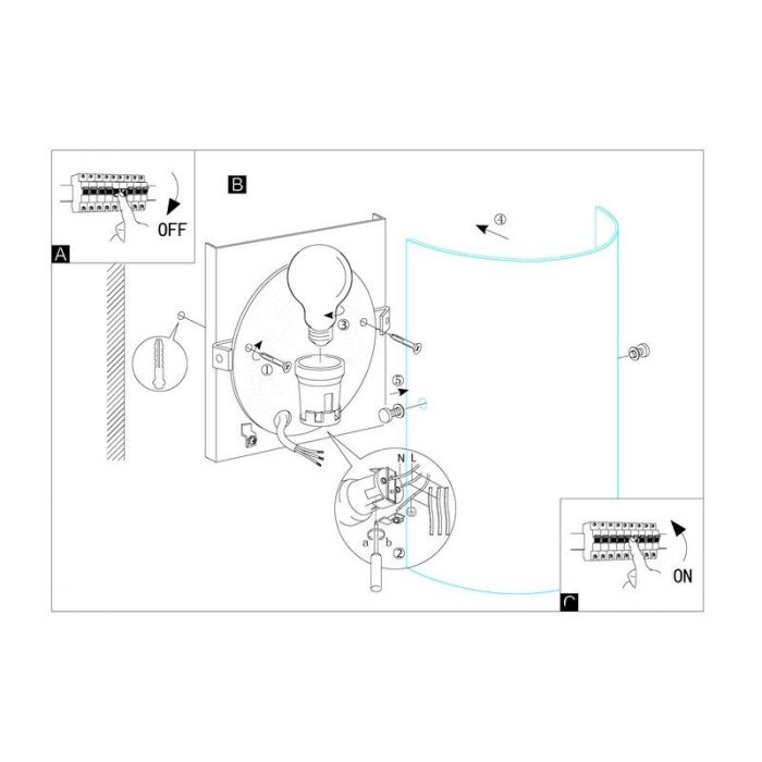 Nickel wall light glass, Ciuda