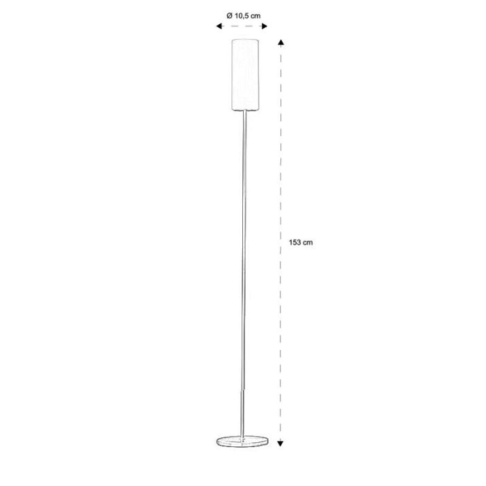 Nickel floor lamp glass, Ciuda, with switch
