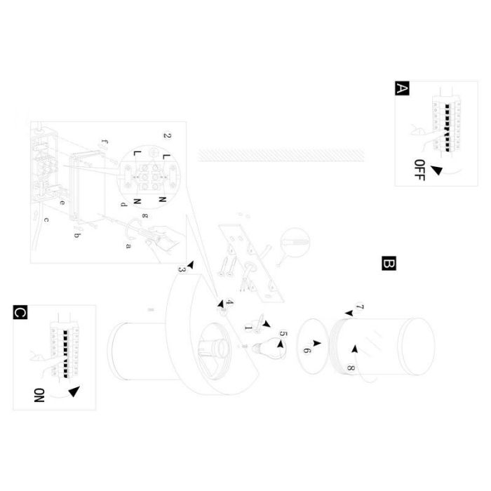 Silver outdoor light glass, Ebrar, IP44