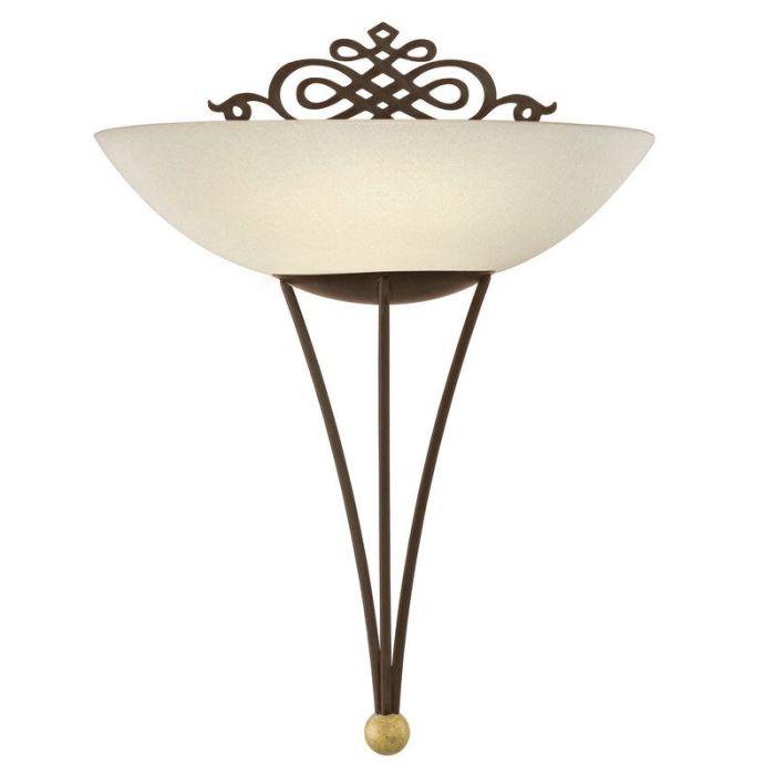 Brown rustic wall light glass, Denia
