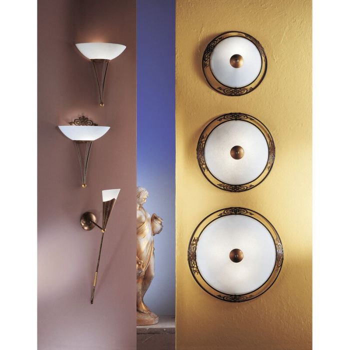 Brown rustic wall light glass, Denia