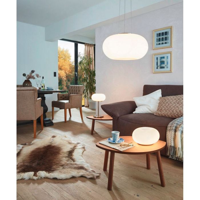 Nickel design flush ceiling light glass, Skyler