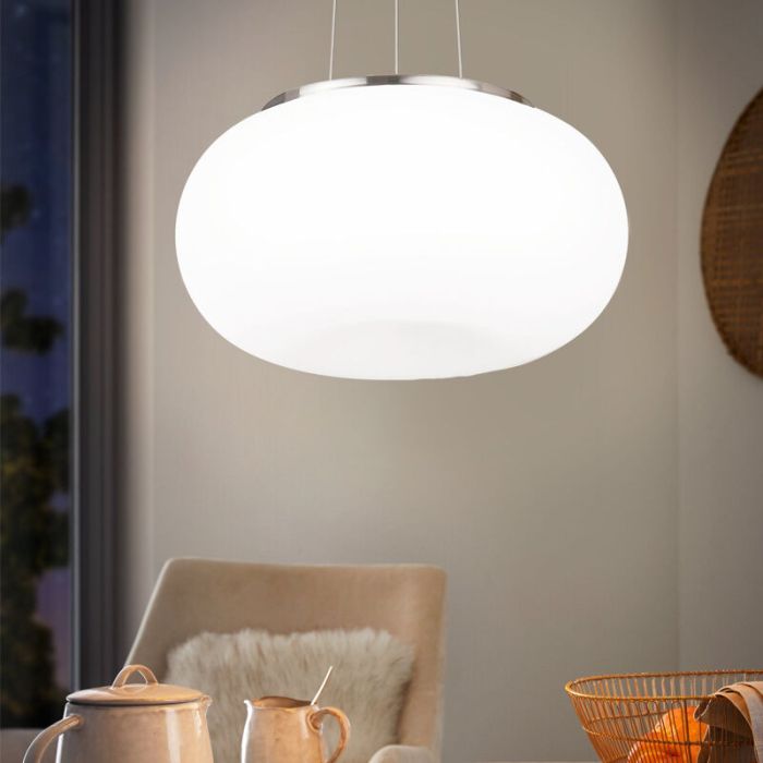 Nickel design pendant light glass, Skyler