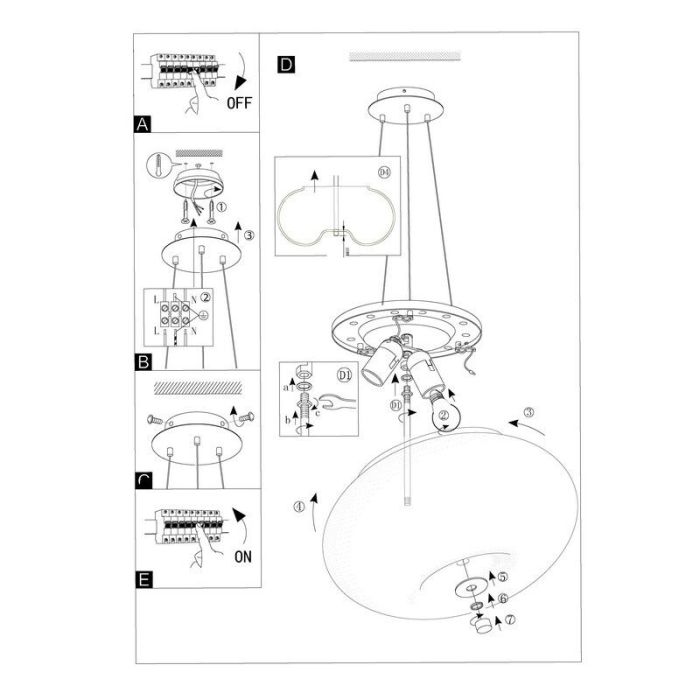 Nickel design pendant light glass, Skyler