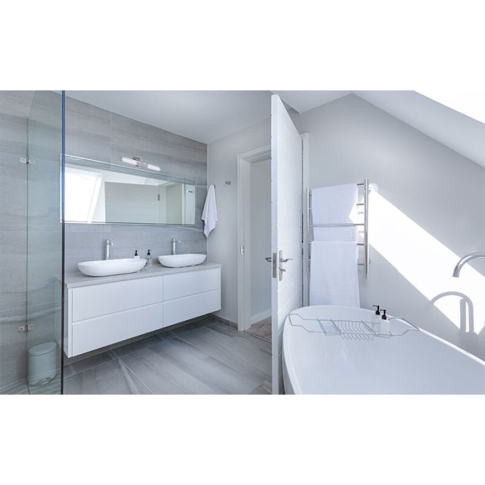 Nickel modern mirror lighting glass, Euska, IP44