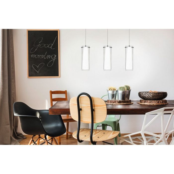 Chrome modern pendant light glass, Barceno