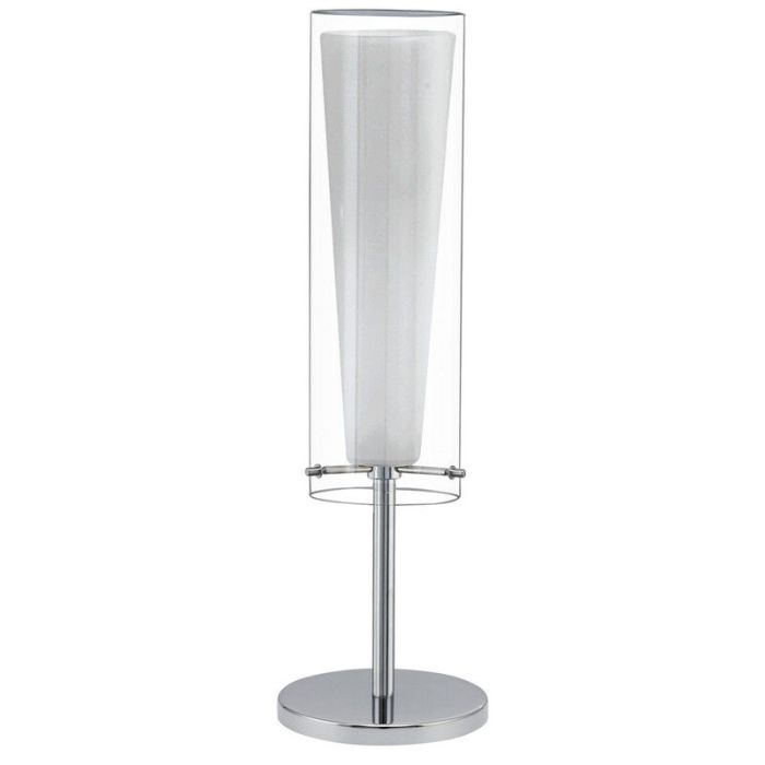 Chrome design table lamp glass, Barceno, with switch
