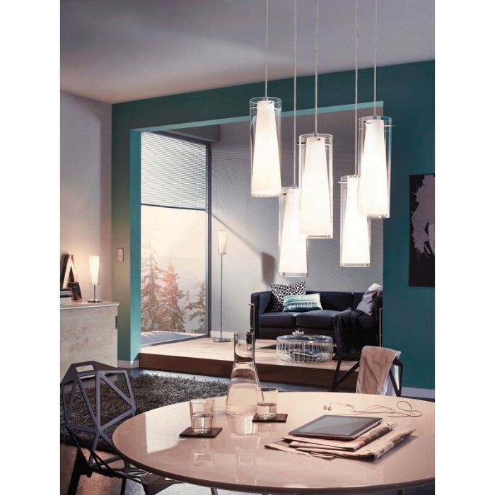 Chrome design table lamp glass, Barceno, with switch