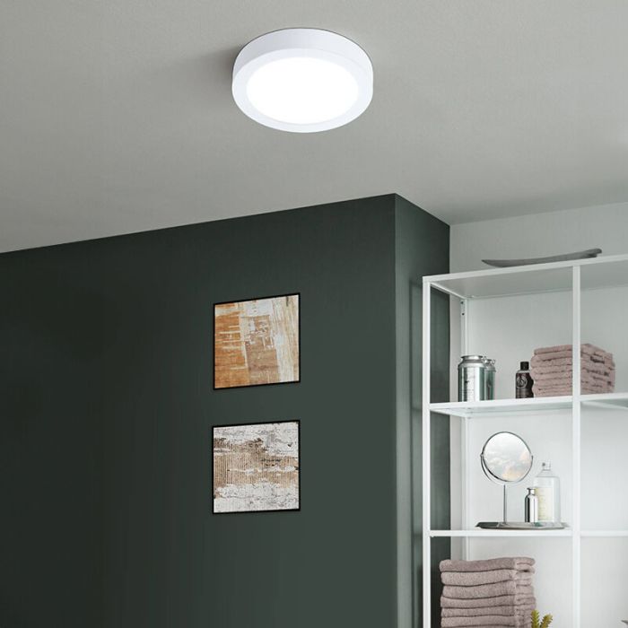 White smart ceiling light plastic, Geraldo, 16,5W, warm to cold white adjustable LED, IP44