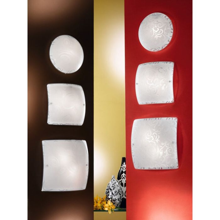 White flush ceiling light glass, Quivir