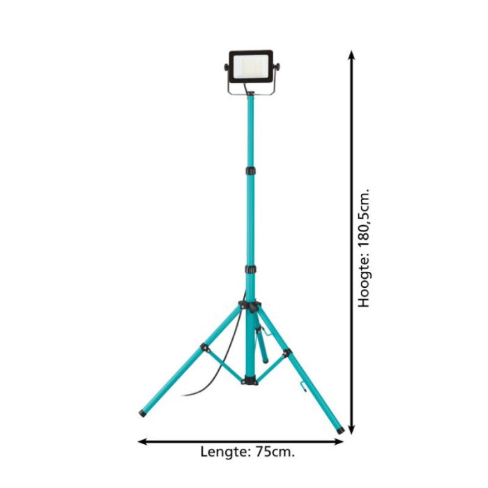 Blue work light aluminium, Angelos, 30W, 4000K LED, IP65, with switch