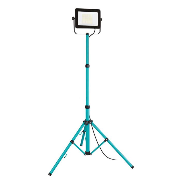 Blue work light aluminium, Angelos, 100W, 4000K LED, IP65, with switch