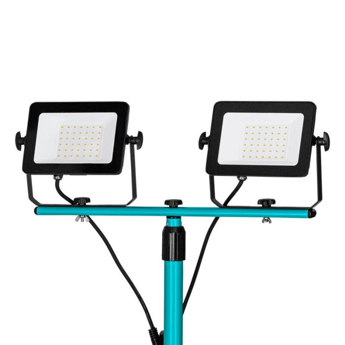 Blue work light aluminium, Angelos, 30W, 4000K LED, IP65, with switch