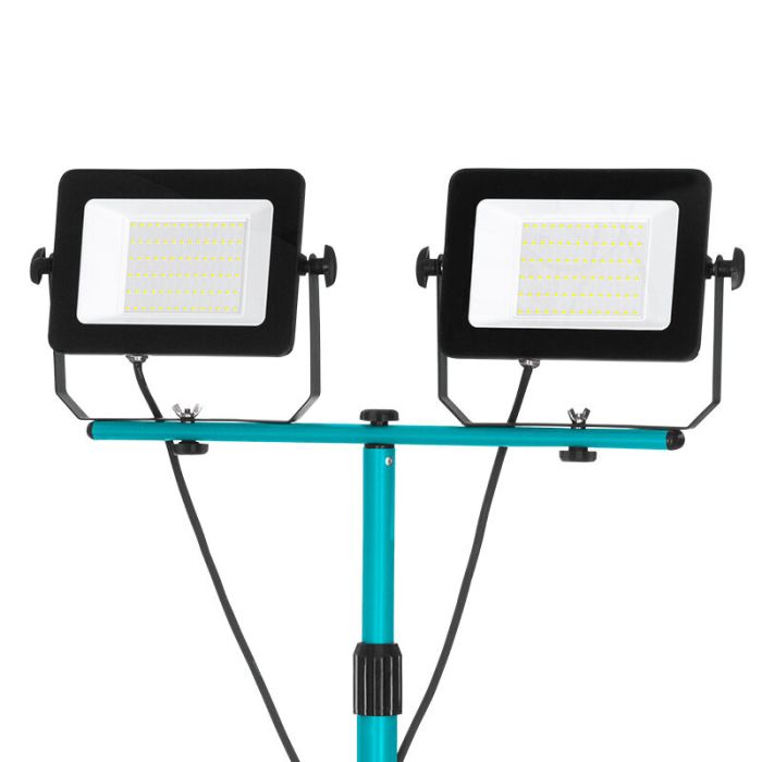 Blue work light aluminium, Angelos, 52W, 4000K LED, IP65, with switch