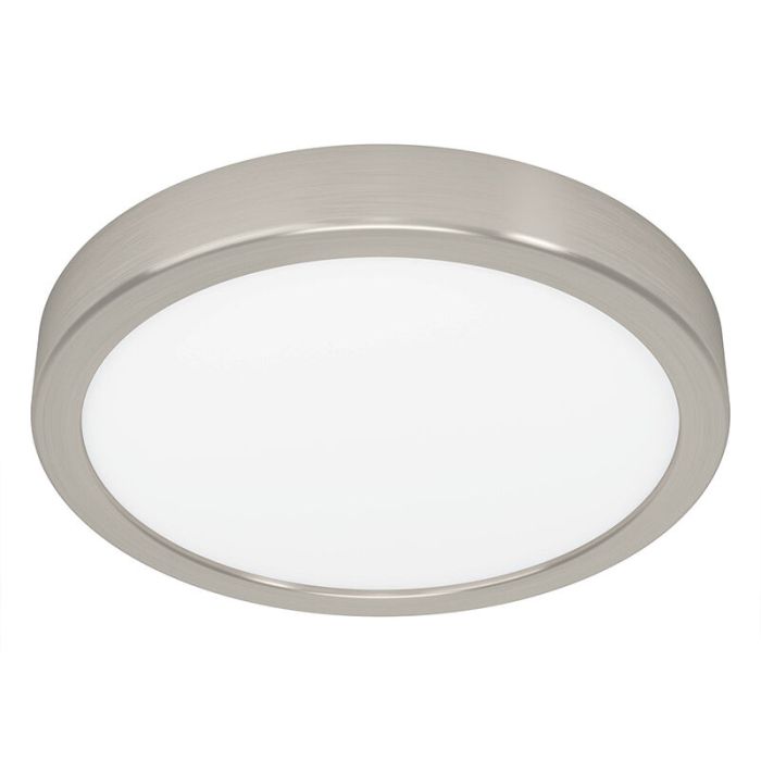 Nickel flush ceiling light steel, Geraldo, 17W, 3000K LED
