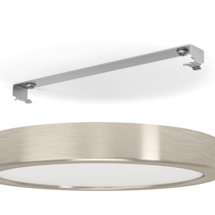 Nickel flush ceiling light steel, Geraldo, 17W, 3000K LED