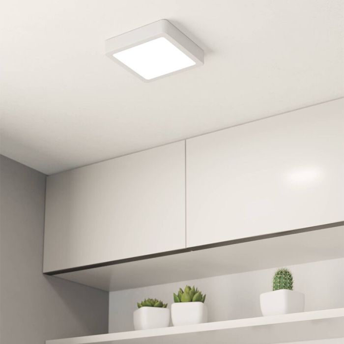 White flush ceiling light plastic, Geraldo, 11W, 3000K LED