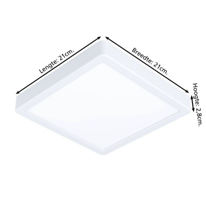 White bathroom ceiling light plastic, Geraldo, 17W, 3000K LED, IP44