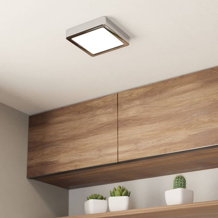 Chrome bathroom ceiling light plastic, Geraldo, 11W, 3000K LED, IP44
