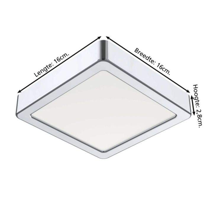 Chrome bathroom ceiling light plastic, Geraldo, 11W, 3000K LED, IP44