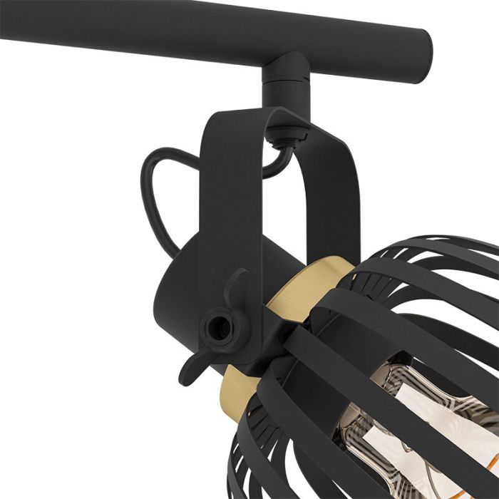 Black industrial ceiling spotlight steel, Giovanni