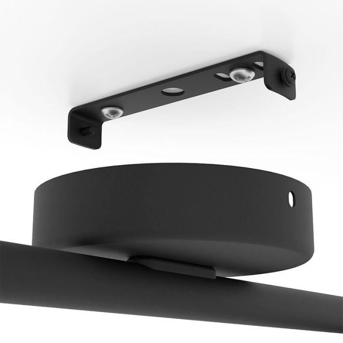 Black industrial ceiling spotlight steel, Giovanni